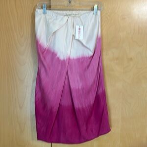 *NWT* Graham & Spencer Strapless Silk Mini in White/Hot Pink Ombré